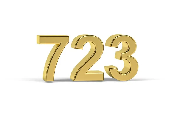 Golden Nummer 723 723 Isolerad Vit Bakgrund Render — Stockfoto