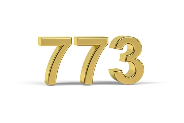 Golden Nummer 773 773 Isolerad Vit Bakgrund Render — Stockfoto