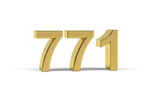 Golden Nummer 771 771 Isolerad Vit Bakgrund Render — Stockfoto