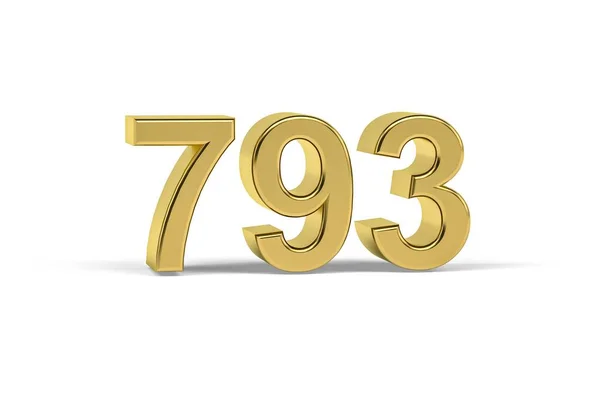 Número Dourado 793 Ano 793 Isolado Fundo Branco Renderização — Fotografia de Stock