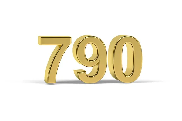 Golden Number 790 Year 790 Isolated White Background Render — Stock Photo, Image