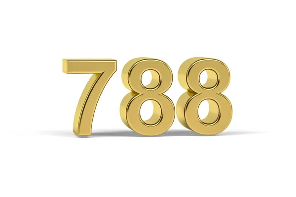 Número Dourado 788 Ano 788 Isolado Fundo Branco Renderização — Fotografia de Stock