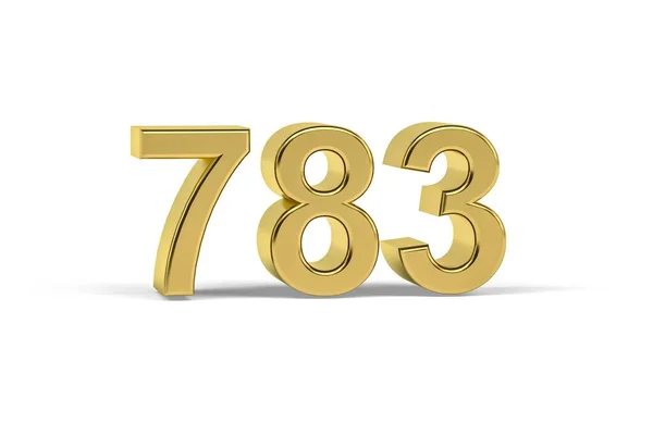 Golden Number 783 Jaar 783 Geïsoleerd Witte Achtergrond Render — Stockfoto