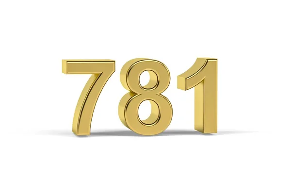 Golden Number 781 781 Isolé Sur Fond Blanc Render — Photo