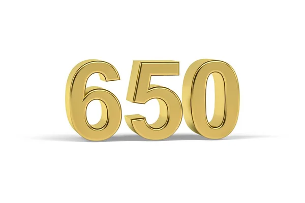 Golden Number 650 Year 650 Isolated White Background Render — ストック写真