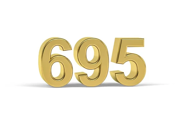 Golden Number 695 Year 695 Isolated White Background Render — Stok fotoğraf