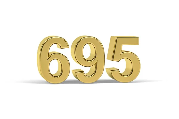 Golden Number 695 Year 695 Isolated White Background Render — Stock Photo, Image