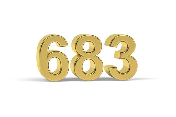 Golden Number 683 Year 683 Isolated White Background Render — 图库照片