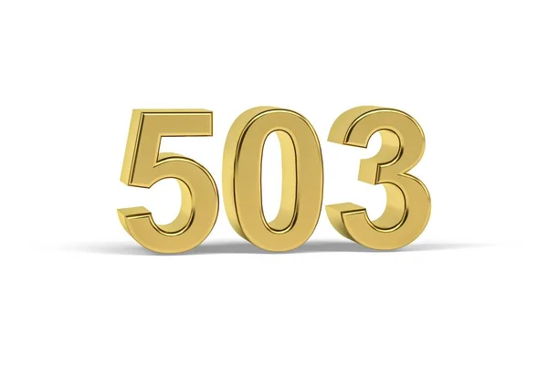 Golden Number 503 Year 503 Isolated White Background Render — стоковое фото