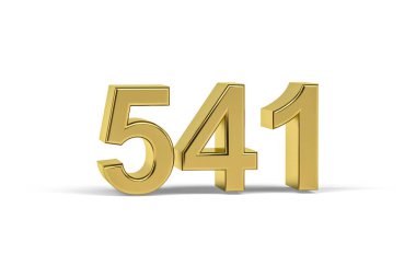 Altın 3D numara 541 - Yıl 541 Beyaz zemin üzerinde izole - 3D oluşturma