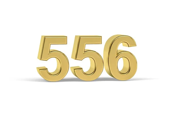 Golden Numero 556 Anno 556 Isolato Sfondo Bianco Rendering — Foto Stock
