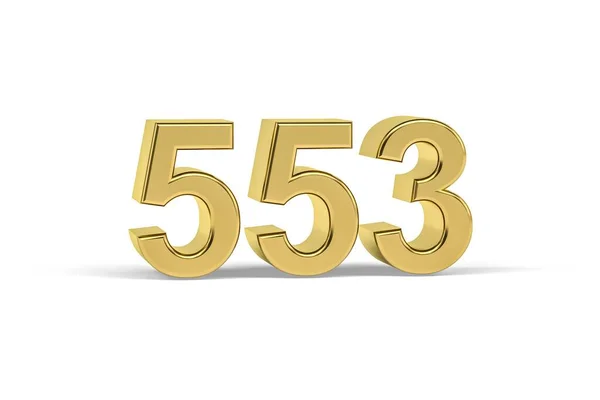 Golden Number 553 Year 553 Isolated White Background Render — Fotografia de Stock