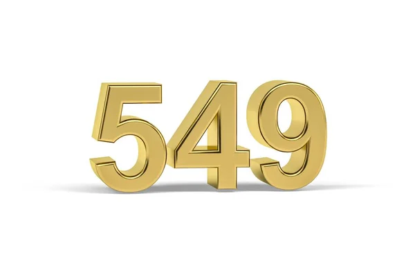 Golden Number 549 Year 549 Isolated White Background Render — 图库照片