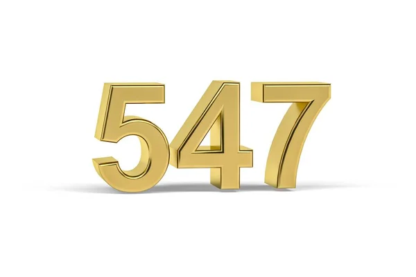 Golden Number 547 Year 547 Isolated White Background Render — Stock Photo, Image