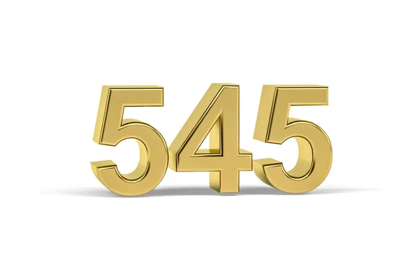 Golden Number 545 Year 545 Isolated White Background Render — стоковое фото