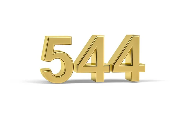 Número Dourado 544 Ano 544 Isolado Fundo Branco Renderização — Fotografia de Stock