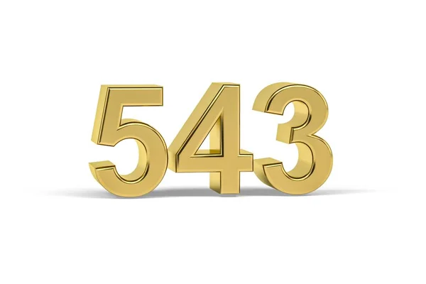 Золотое Трехмерное Число 543 Год 543 Изолирован Белом Фоне Трехмерное — стоковое фото