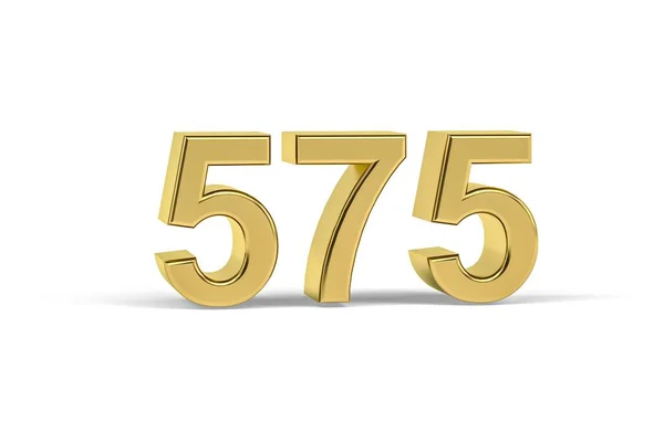 黄金の3D番号575 白い背景に隔離された年 3Dレンダリング — ストック写真