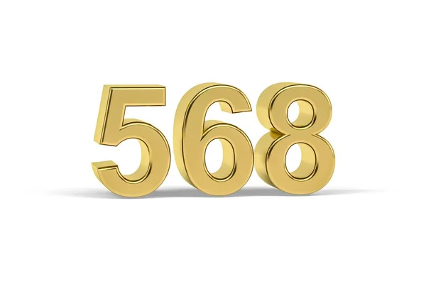 Golden Number 568 Year 568 Isolated White Background Render — Stok fotoğraf