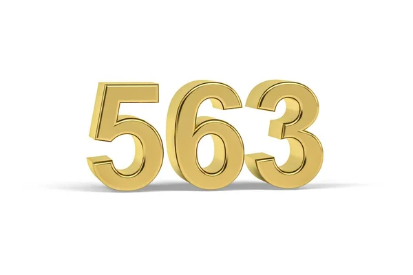 Golden Number 563 Year 563 Isolated White Background Render — Fotografia de Stock