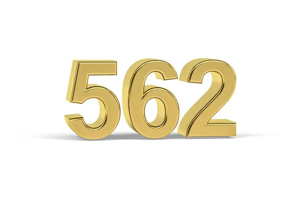Golden Number 562 Year 562 Isolated White Background Render — стоковое фото