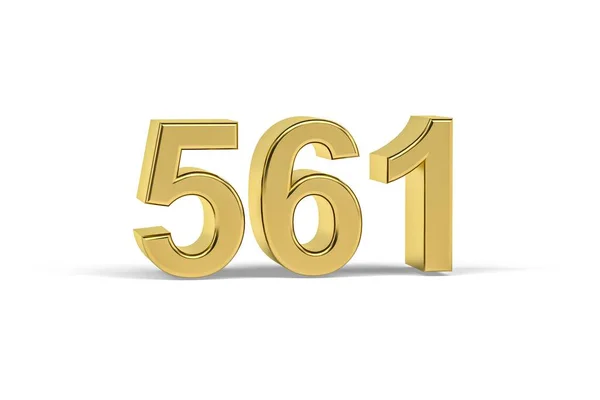 Golden Number 561 Year 561 Isolated White Background Render — стоковое фото