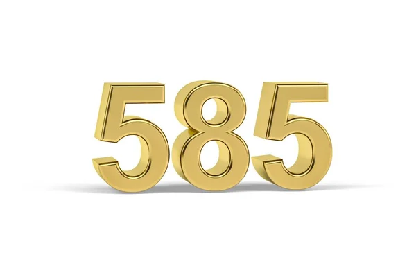 Golden Número 585 Ano 585 Isolado Fundo Branco Renderização — Fotografia de Stock