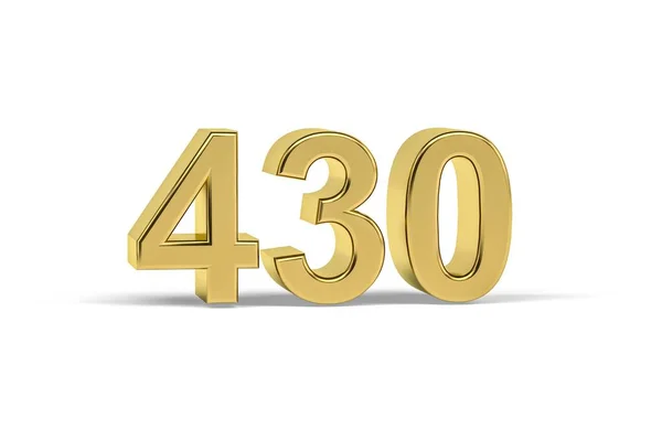 Golden Number 430 Year 430 Isolated White Background Render — 图库照片