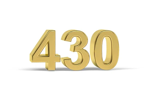 Número Dourado 430 Ano 430 Isolado Fundo Branco Renderização — Fotografia de Stock