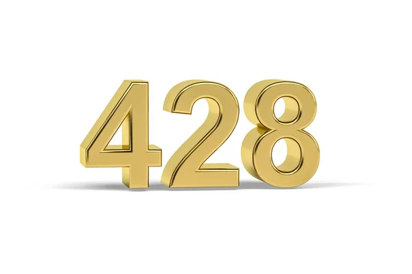 黄金の3D番号428 白地に隔離された428年 3Dレンダリング — ストック写真