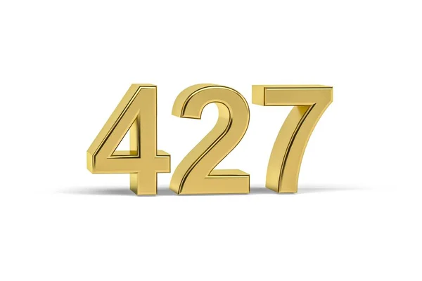 Goldene Zahl 427 Jahreszahl 427 Isoliert Auf Weißem Hintergrund Renderer — Stockfoto
