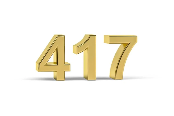 Golden Number 417 Year 417 Isolated White Background Render — стоковое фото