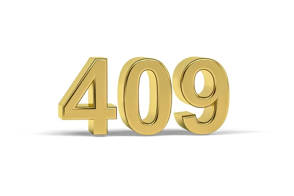 Золотий Номер 409 Рік 409 Ізольовано Білому Тлі Рендеринга — стокове фото
