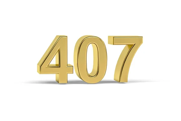 Golden Number 407 Year 407 Isolated White Background Render — Stock Fotó