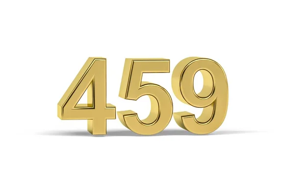 Golden Number 459 Year 459 Isolated White Background Render — 图库照片