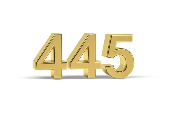 Goldene Zahl 445 Jahreszahl 445 Isoliert Auf Weißem Hintergrund Renderer — Stockfoto