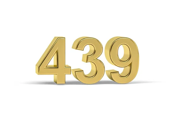 Número Oro 439 Año 439 Aislado Sobre Fondo Blanco Render — Foto de Stock