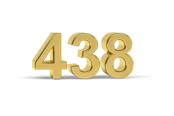 Número Oro 438 Año 438 Aislado Sobre Fondo Blanco Render — Foto de Stock