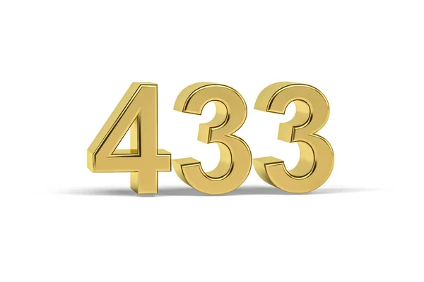 Golden Number 433 Jaar 433 Geïsoleerd Witte Achtergrond Render — Stockfoto