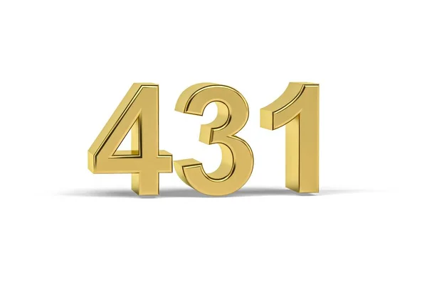 黄金の3D番号431 白地に隔離された431年 3Dレンダリング — ストック写真