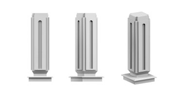 Beyaz arkaplan üzerindeki şehir binası modeli - 3B oluşturma - boşluğu kopyala