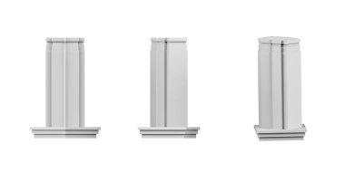 Beyaz arkaplan üzerindeki şehir binası modeli - 3B oluşturma - boşluğu kopyala