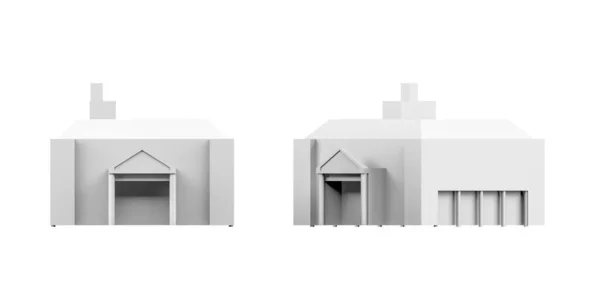 基于白色背景的城市建筑模型 3D渲染 复制空间 — 图库照片