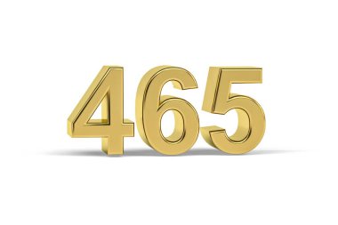 Altın 3D numara 465 - Yıl 465 Beyaz zemin üzerinde izole - 3D oluşturma