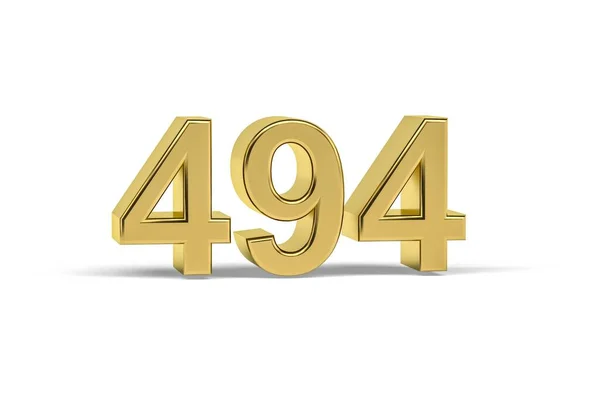 Golden Numéro 494 494 Isolé Sur Fond Blanc Rendu — Photo