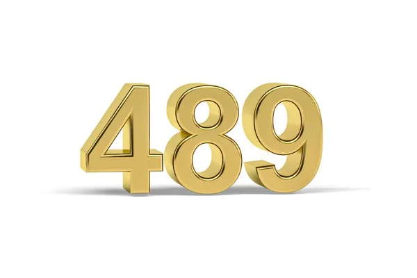 黄金の3D番号489 白地に隔離された489年 3Dレンダリング — ストック写真