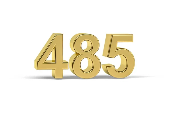 金色3D号485 白色背景上孤立的485年 3D渲染 — 图库照片