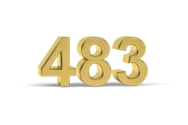 Golden Number 483 Jaar 483 Geïsoleerd Witte Achtergrond Render — Stockfoto