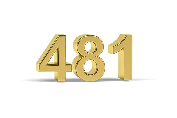 Golden Number 481 Jaar 481 Geïsoleerd Witte Achtergrond Render — Stockfoto