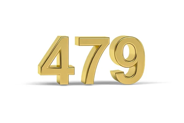 Golden Number 479 Year 479 Isolated White Background Render — 图库照片